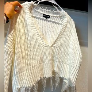 Pretty Little Thing White Cropped Sweater